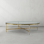 Thadson Metal Glass Round Coffee Table 36" 55"