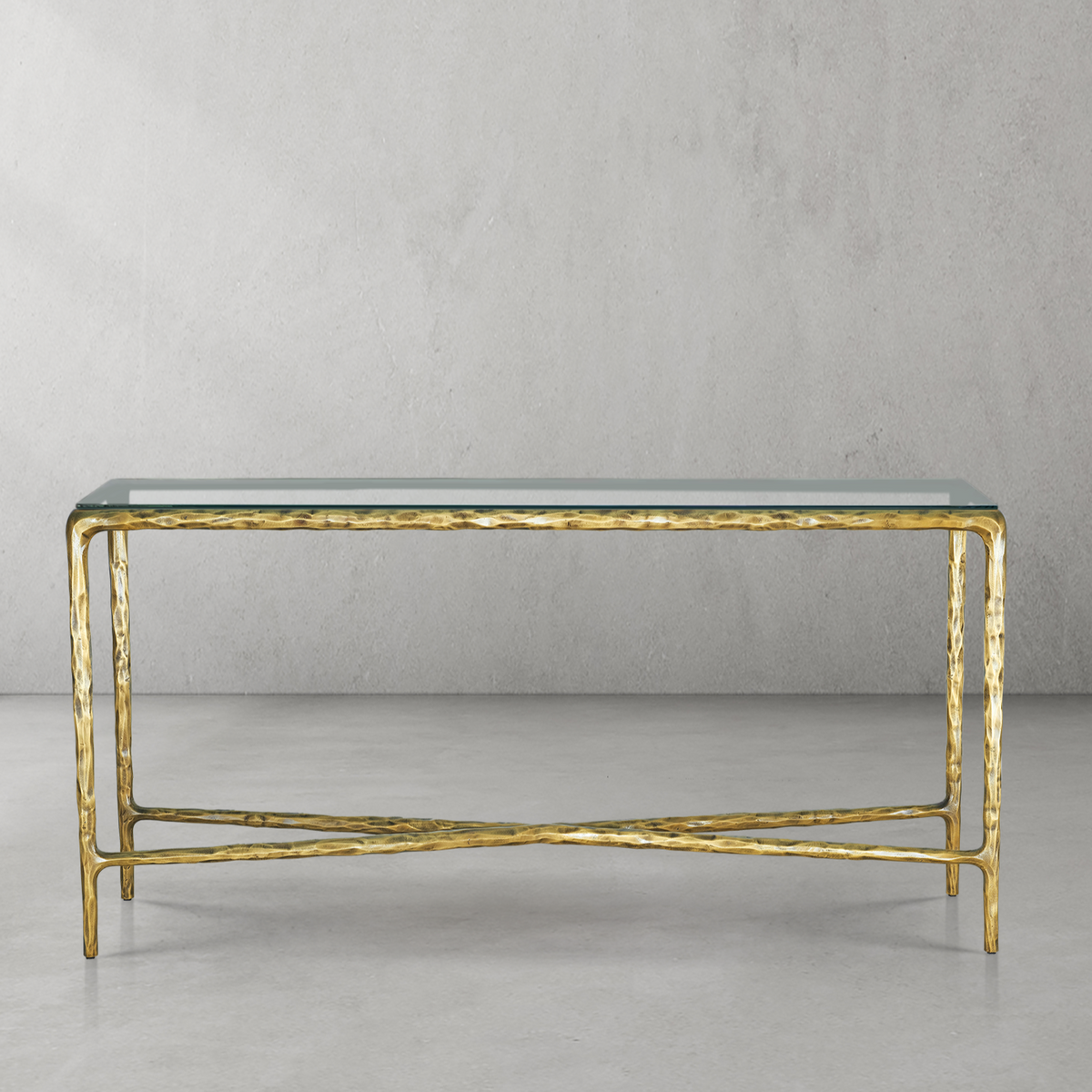 Thadson Rectangle Glass Console Table 60" 72"