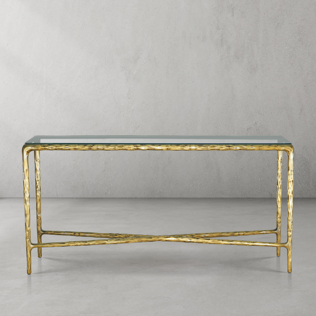 Thadson Rectangle Glass Console Table 60" 72"