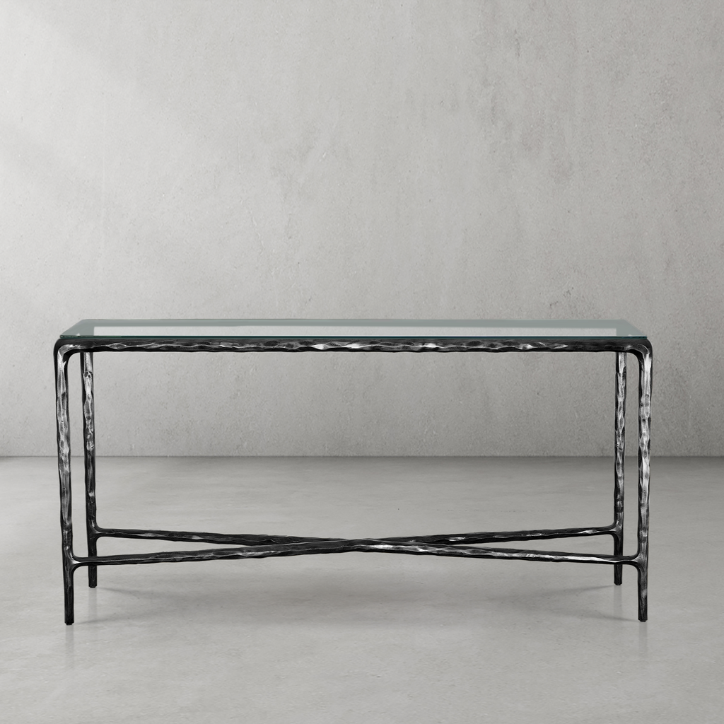 Thadson Rectangle Glass Console Table 60" 72"